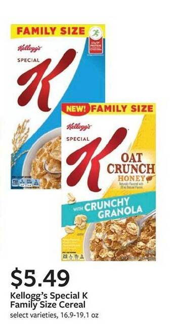 Fareway Kellogg's special k family size cereal offer