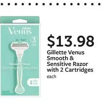 Fareway Gillette venus smooth & sensitive razor with 2 cartridges offer