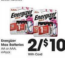 Kroger Energizer max batteries offer