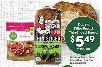 Kroger Dave's killer bread thin-sliced bread offer