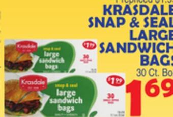 Bravo Supermarkets Krasdale snap & seal large sandwich bags offer