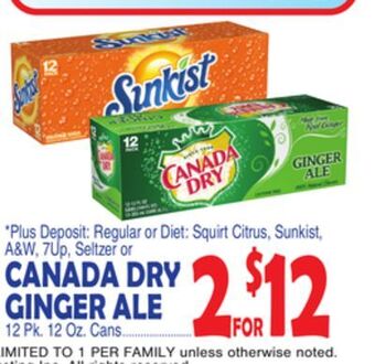 Bravo Supermarkets Canada dry ginger ale offer