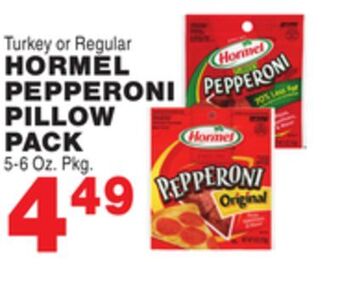 Bravo Supermarkets Hormel pepperoni pillow pack offer