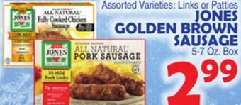 Bravo Supermarkets Jones golden brown sausage offer