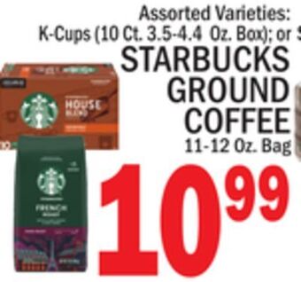 C Town Starbucks ground coffee, 11-12 oz. bag offer