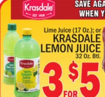 C Town Krasdale lemon juice 32 oz. btl offer