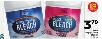 Weis Markets Weis simply great bleach offer