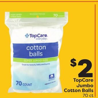 Weis Markets Topcare jumbo cotton balls offer