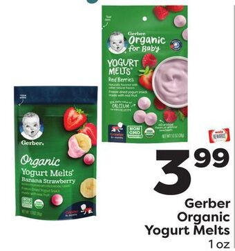 Weis Markets Gerber organic yogurt melts offer