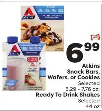 Weis Markets Atkins snack bars, wafers, or cookies selected 5.29-7.76 oz ready to drink shakes selected 44 oz offer