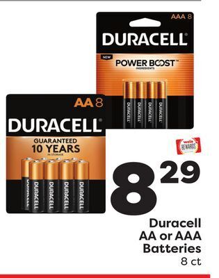 Weis Markets Duracell aa or aaa batteries offer