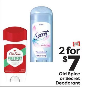 Weis Markets Old spice or secret deodorant offer