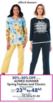 Boscov's Alfred dunner spring fashion and classics offer