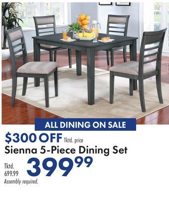 Boscov's Sienna 5-piece dining set offer