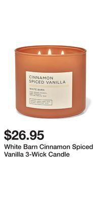 Bath & Body Works White barn cinnamon spiced vanilla 3-wick candle offer