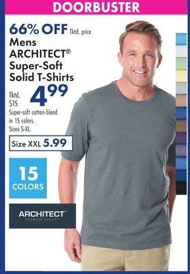 Boscov's Mens architect® super-soft solid t-shirts offer