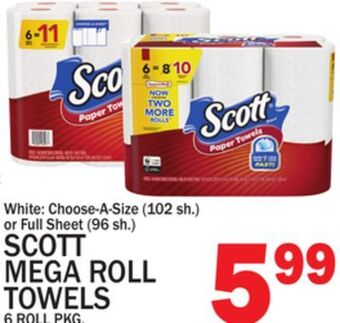 C Town Scott mega roll towels 6 roll pkg offer