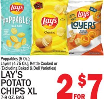 C Town Lay's potato chips xl 7-8 oz. bag offer