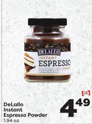 Weis Markets Delallo instant espresso powder offer
