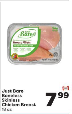 Weis Markets Just bare boneless skinless chicken breast offer