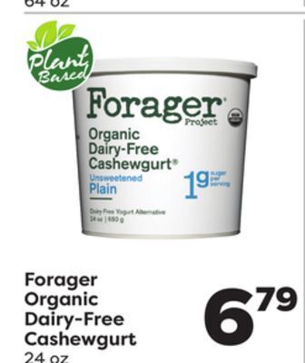 Weis Markets Forager organic dairy-free cashewgurt offer