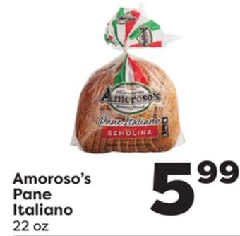 Weis Markets Amoroso's pane italiano offer