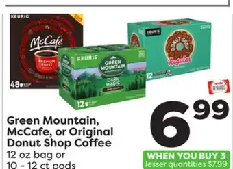 Weis Markets Green mountain, mccafe, or original donut shop coffee offer