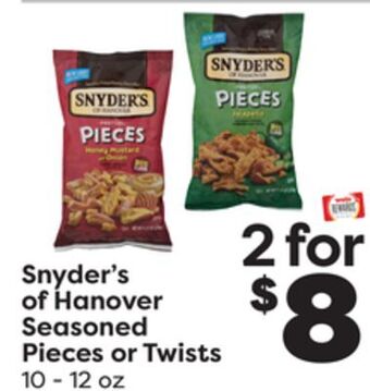 Weis Markets Snyder's of hanover seasoned pieces or twists offer