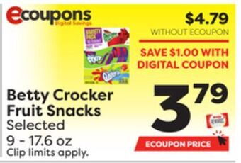Weis Markets Betty crocker fruit snacks offer