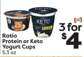 Weis Markets Ratio protein or keto yogurt cups offer