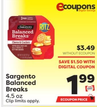 Weis Markets Sargento balanced breaks offer