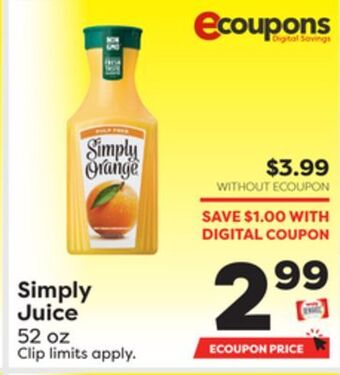 Weis Markets Simply juice offer