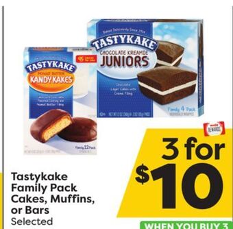 Weis Markets Tastykake family pack cakes, muffins, or bars offer