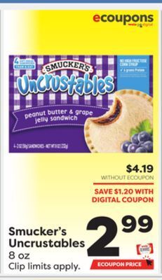 Weis Markets Smucker's uncrustables offer
