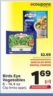 Weis Markets Birds eye vegetables offer