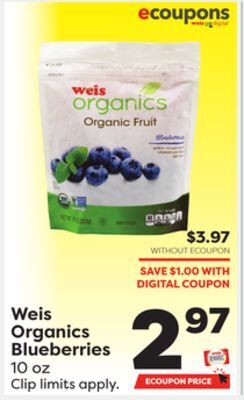 Weis Markets Weis organics blueberries offer