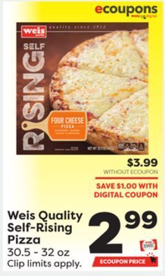 Weis Markets Weis quality self-rising pizza offer