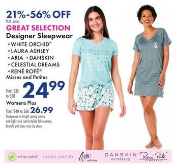 Boscov's Designer sleepwear offer