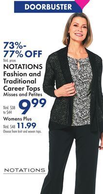 Boscov's Notations fashion and traditional career tops offer
