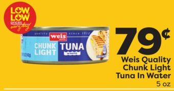 Weis Markets Weis quality chunk light tuna in water offer
