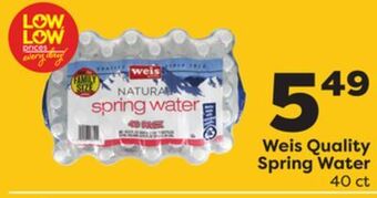 Weis Markets Weis quality spring water offer