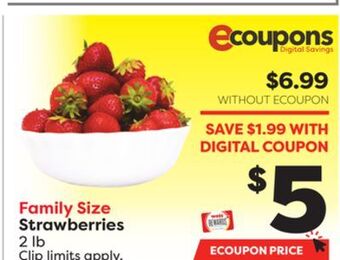 Weis Markets Family size strawberries offer