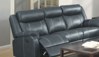 Boscov's Dallas reclining sofa with tray table offer