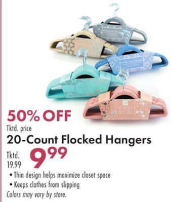 Boscov's 20-count flocked hangers offer