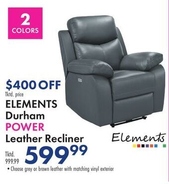 Boscov's Durham power leather recliner offer