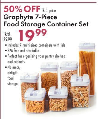 Boscov's Graphyte 7-piece food storage container set offer