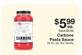 Fairway Store Market Carbone pasta sauce offer