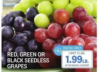 Kings Food Markets Red, green or black seedless grapes offer