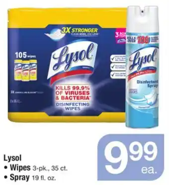 ACME Lysol wipes 3 - pk., 35 ct.spray 19 fl. oz. offer
