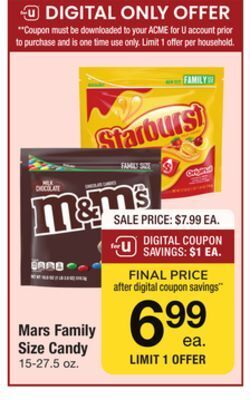 ACME Mars family size candy offer